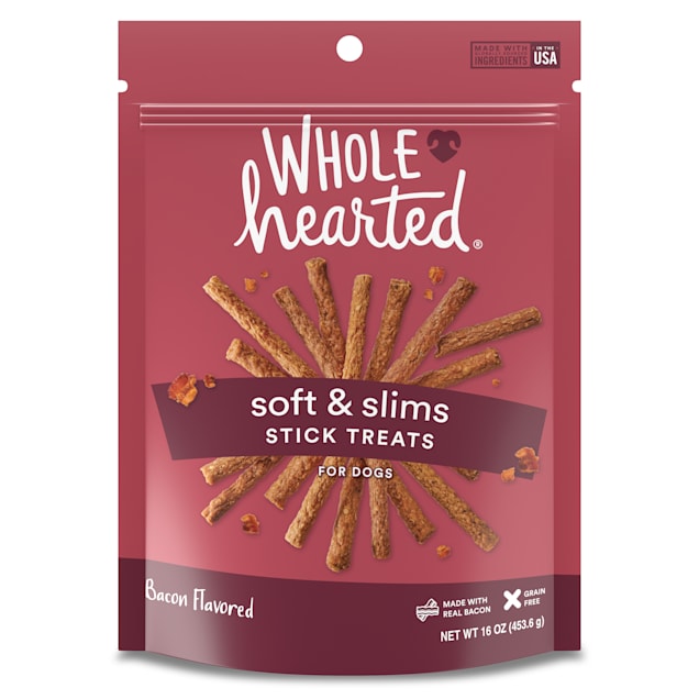 WholeHearted Grain Free Soft and Chewy Bacon Flavored Dog Treat Sticks, 16 oz. - Carousel image #1