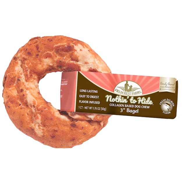Fieldcrest Farms Nothin' to Hide Small Bagel 3" Salmon for Dogs, 1.76 oz. - Carousel image #1