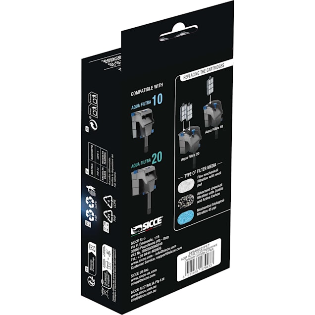 aquafilter cigarette filter Sicce Aqua Filtra 10-20 Replacement Complete Cartridge, Pack of 2