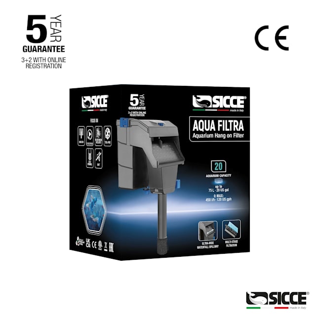 Sicce Hang On Aqua Filtra 20 110-120V/60Hz 7.55Ft 2P US - Carousel image #1