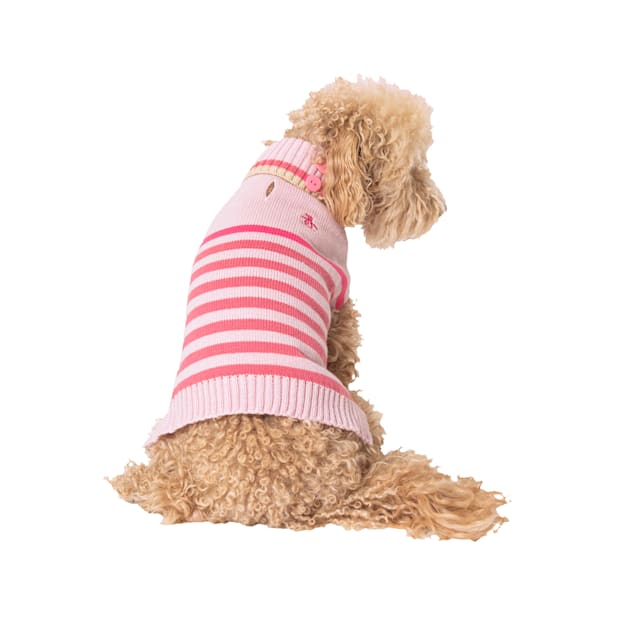 Original Penguin Pink Stripped Turtleneck Sweater for Dogs, X-Small - Carousel image #1