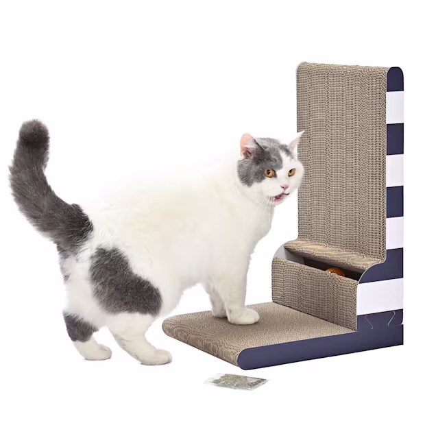 Max & Marlow L Shap Cat Scratcher with Ball Track, 19" H - Carousel image #1
