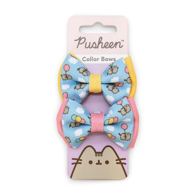 Pusheen Yellow and Pink Balloon Cat Bows - Carousel image #1