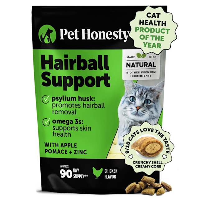 Pet Honesty Hairball Support Crunchy & Creamy Chicken Chews for Cats, 10.5 oz. - Carousel image #1