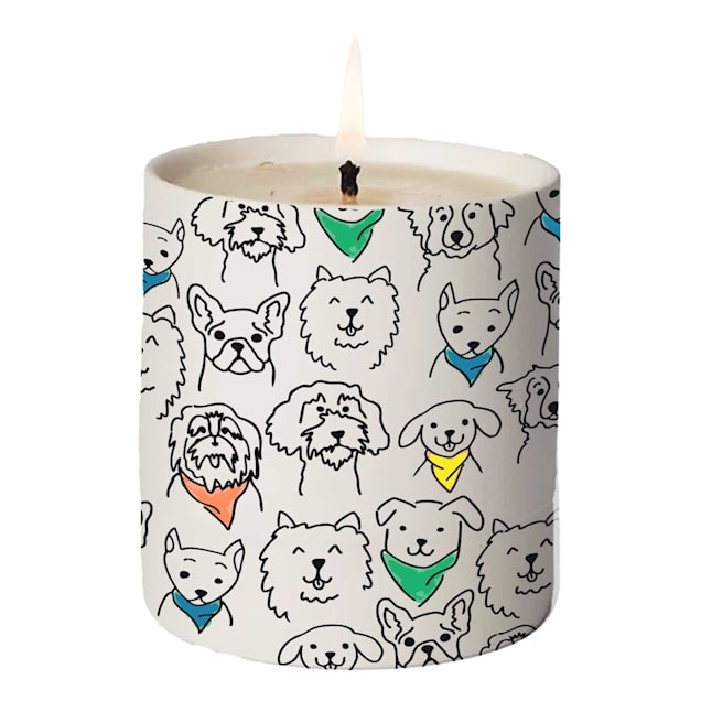 Zanden Ceramic Dog Print Candle, Pine Forest Scent - Carousel image #1