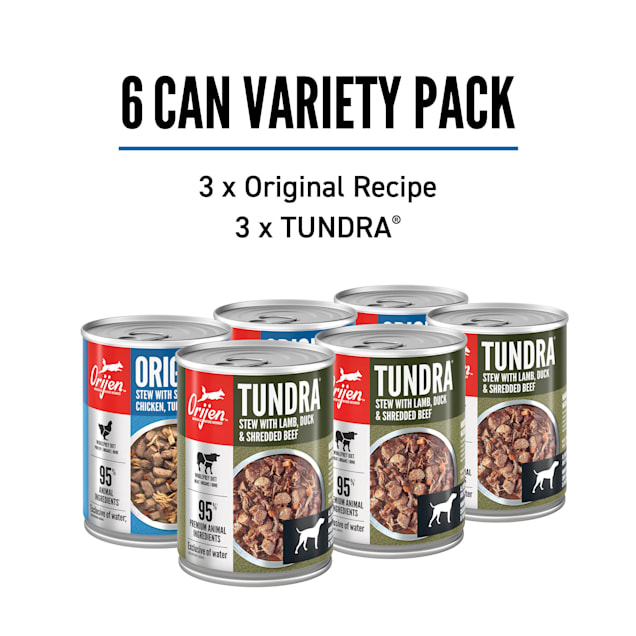 ORIJEN Real Meat Shreds Tundra + Original Recipes Wet Dog Food