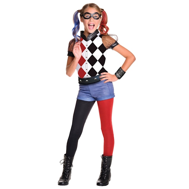 RUBIES DC Comics: Deluxe Harley Quinn Kids Costume, Small - Carousel image #1