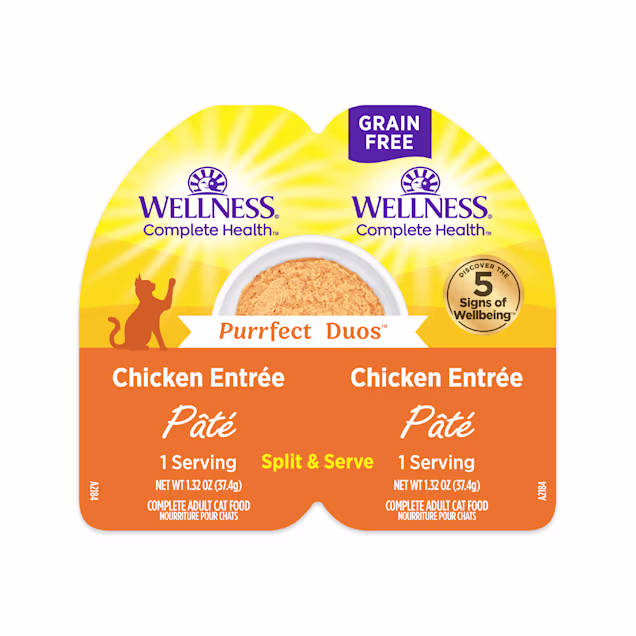 Wellness Complete Health Purrfect Duos Pate Chicken Entree Recipe Cat Food, 2.64 oz., Case of 12 - Carousel image #1