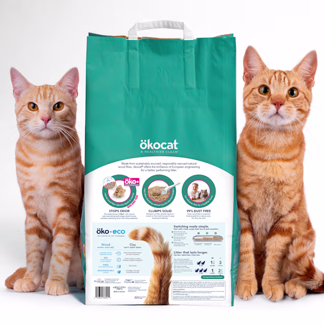 Okocat Multi-Cat Premium Clumping Wood Natural Cat Litter, 18.8