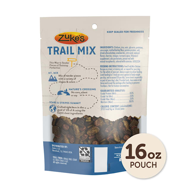 Zuke's Trail Mix Soft Dog Treats with Real Chicken Treats for Dogs