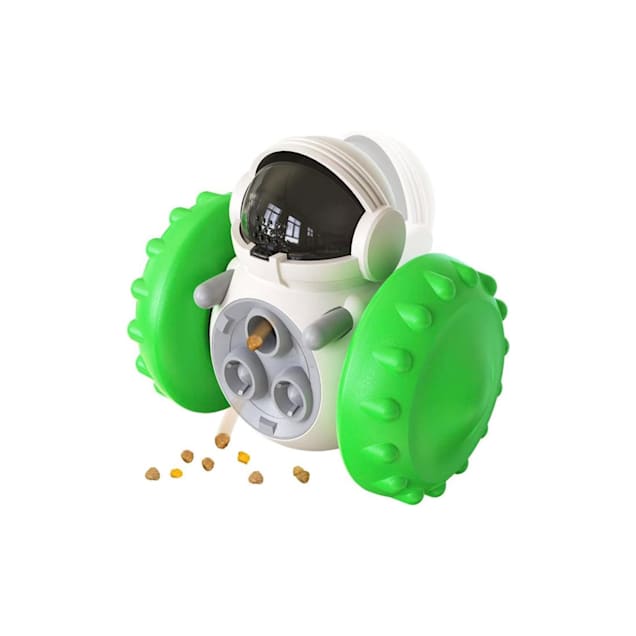 Piggy Poo and Crew Green Robot Treat-Dispensing Push Toy, 5" L X 4" W X 3" H - Carousel image #1