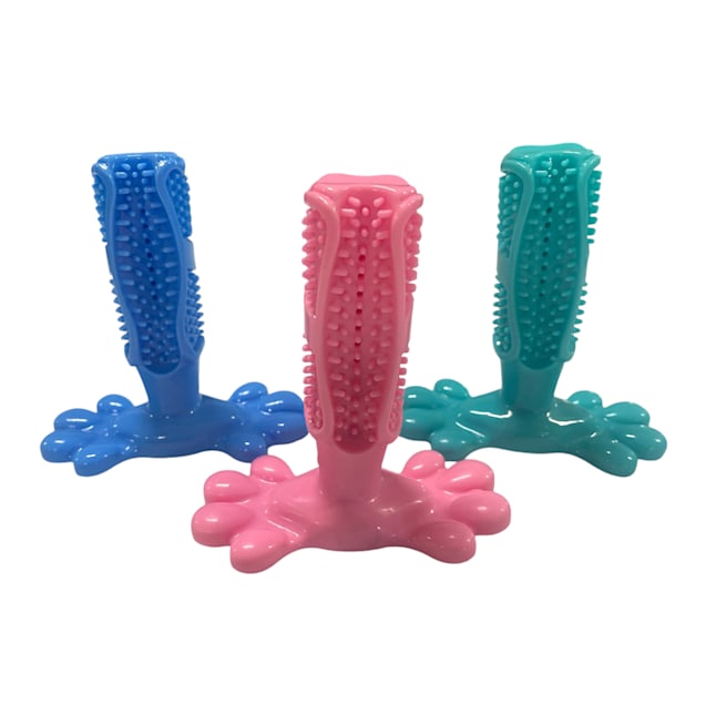 Piggy Poo and Crew Dental Stick or Peanut Butter Treat Toy - Eco-Friendly Chew Toys for Small Animals, Count of 3 - Carousel image #1