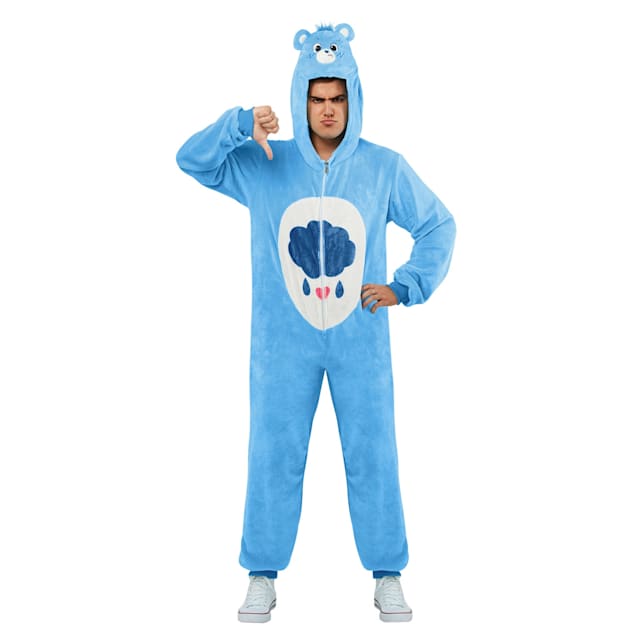 RUBIES The Carebears: Grumpy Bear Adult Zipsters Costume, Blue, Small - Carousel image #1