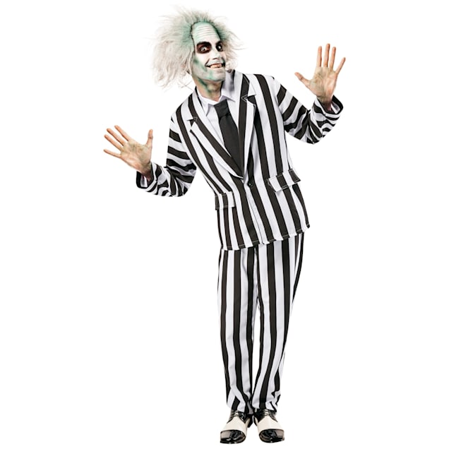 RUBIES Beetlejuice Beetlejuice: Beetlejuice Deluxe Adult Costume, Black, Large - Carousel image #1