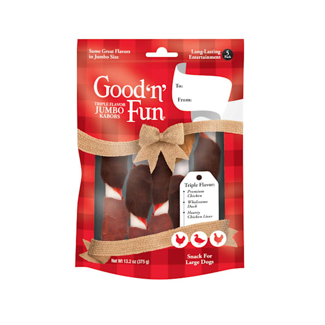 Good 'n' Fun Triple Flavor Kabobs Holiday Chews for Large Dogs, 5 Pack, 13.2 oz. - Carousel image #1