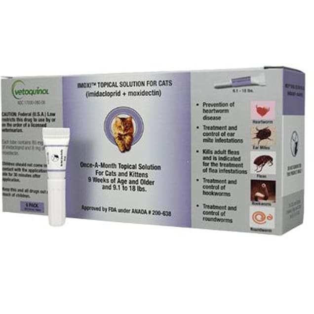 Imoxi TOPICAL SOLN for Cats (Generic) 9.1-18 lbs, 6 Count - Carousel image #1