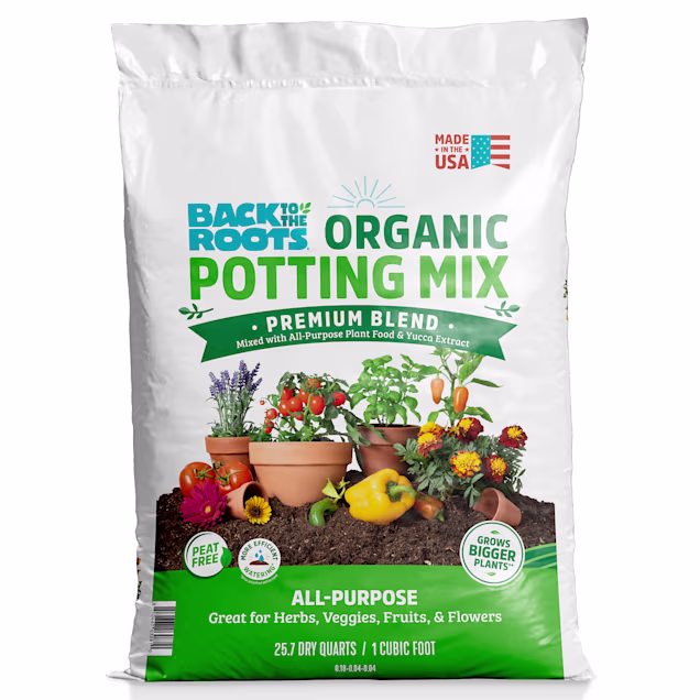 Back to the Roots Organic All Purpose Potting Mix 1 Cu. Ft Premium Blend, Brown, Large - Carousel image #1