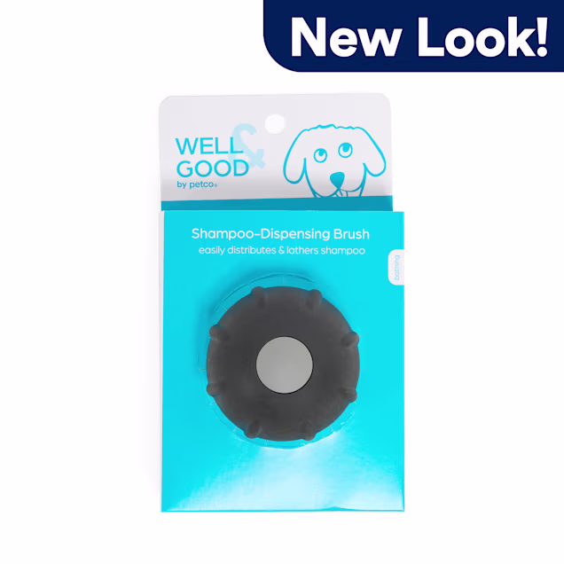 Well & Good Shampoo Dispensing Brush for Dogs, Black - Carousel image #1