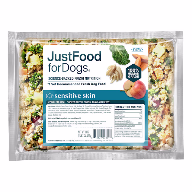 JustFoodForDogs Sensitive Skin Dog Food, 18 oz. | Petco