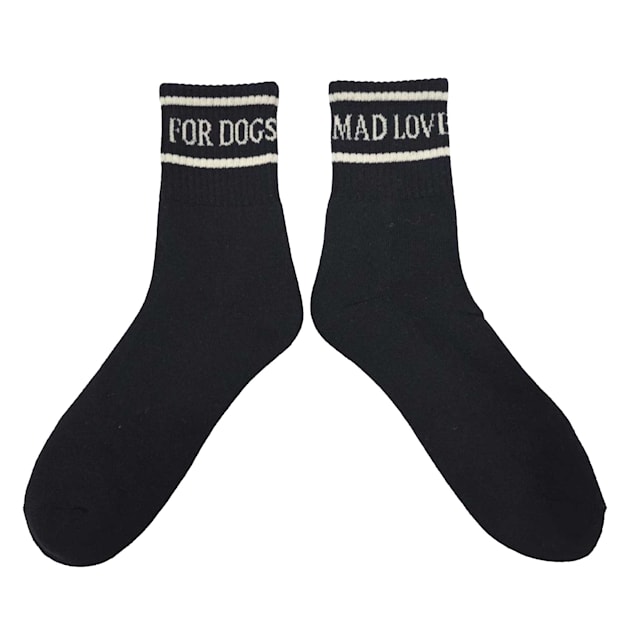 Zanden Black Mad Love Crew Socks, One Size Fits All - Carousel image #1
