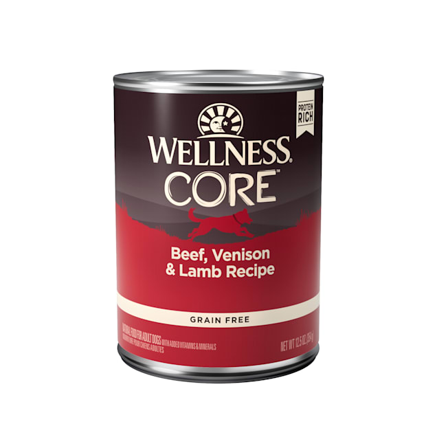 Wellness CORE Natural Grain Free Beef Venison & Lamb Wet Dog Food, 12.5 oz., Case of 12 - Carousel image #1