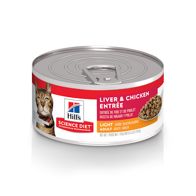 Hill's Science Diet Adult Light Liver & Chicken Entree Canned Cat Food, 5.5 oz., Case of 24 - Carousel image #1
