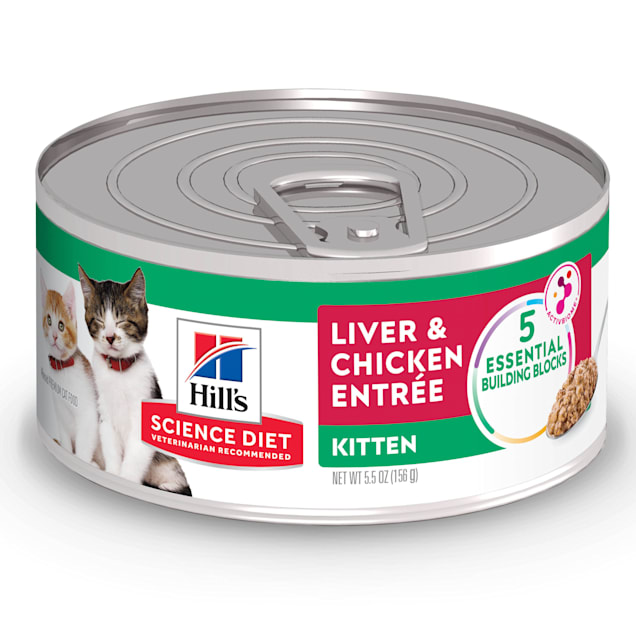 Hill's Science Diet Kitten Liver & Chicken Entree Canned Food, 5.5 oz., Case of 24 - Carousel image #1