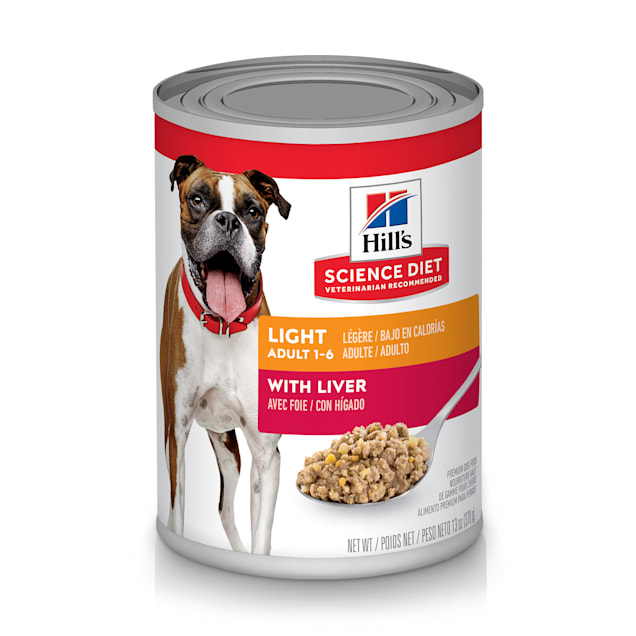 Hill's Science Diet Adult Light with Liver Canned Dog Food, 13 oz ...