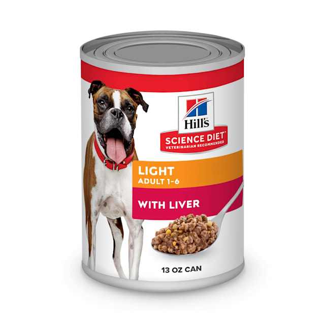 Hill's Science Diet Adult Light with Liver Canned Dog Food, 13 oz ...