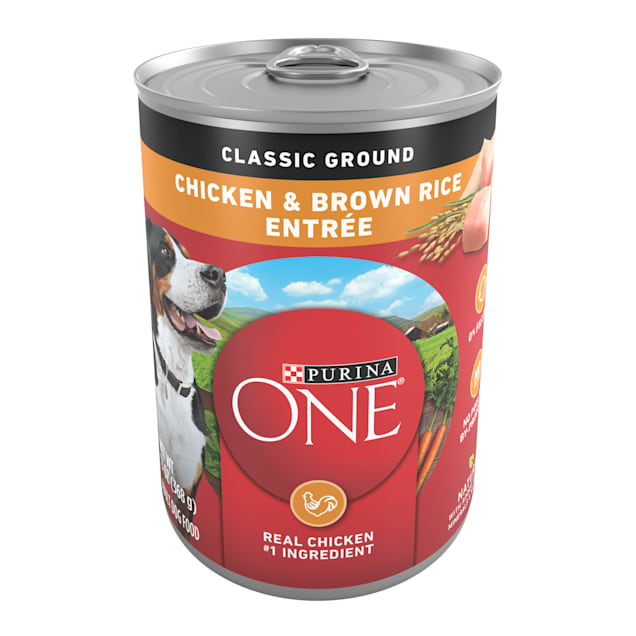 Purina ONE SmartBlend Natural Classic Ground Chicken & Brown Rice Entree Adult Wet Dog Food, 13 oz., Case of 12 - Carousel image #1
