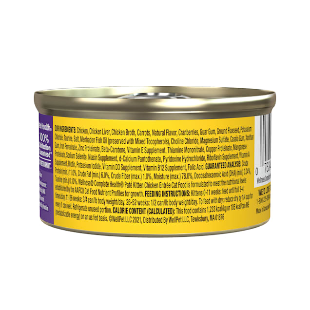Wellness Complete Health Kitten Chicken Pate Canned Wet Food 3 oz