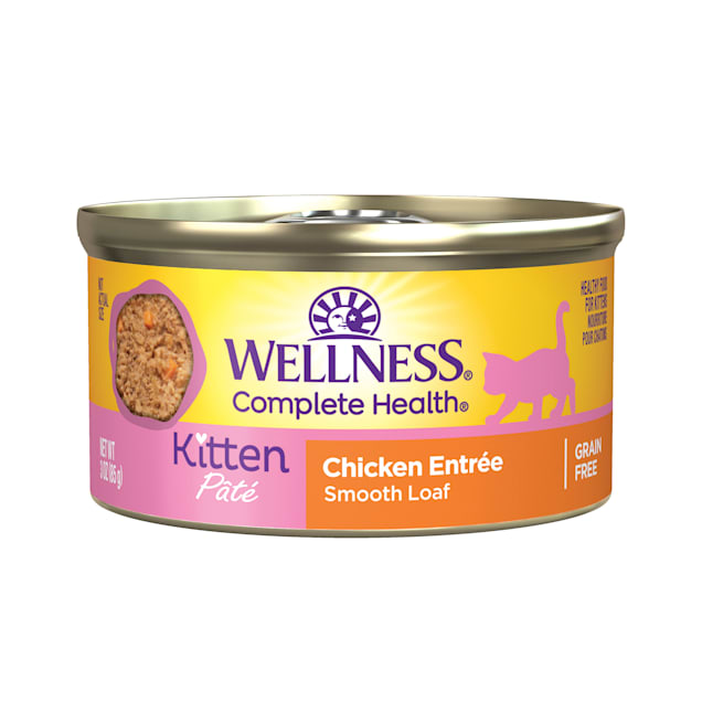 Wellness Complete Health Kitten Chicken Pate Canned Wet Food, 3 oz., Case of 24 - Carousel image #1