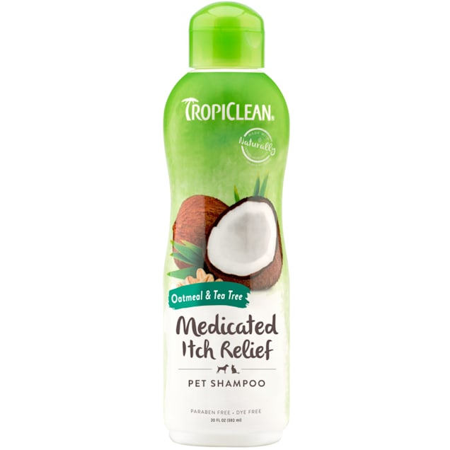 TropiClean Oatmeal & Tea Tree Medicated Itch Relief Shampoo for Pets, 20 fl. oz. - Carousel image #1