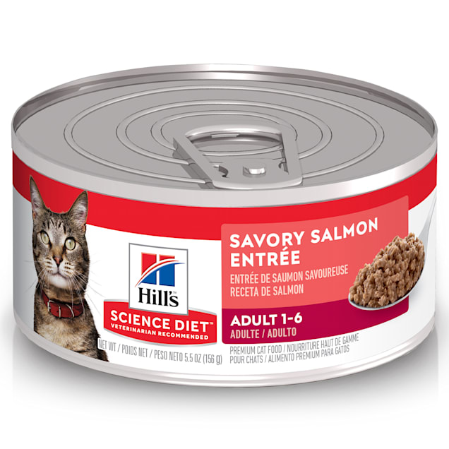 Hill's Science Diet Adult Savory Salmon Entree Canned Cat Food, 5.5 oz., Case of 24 - Carousel image #1