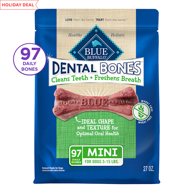 Blue Buffalo Blue Dental Bones Mini Size Dog Treats, 27 oz. Petco