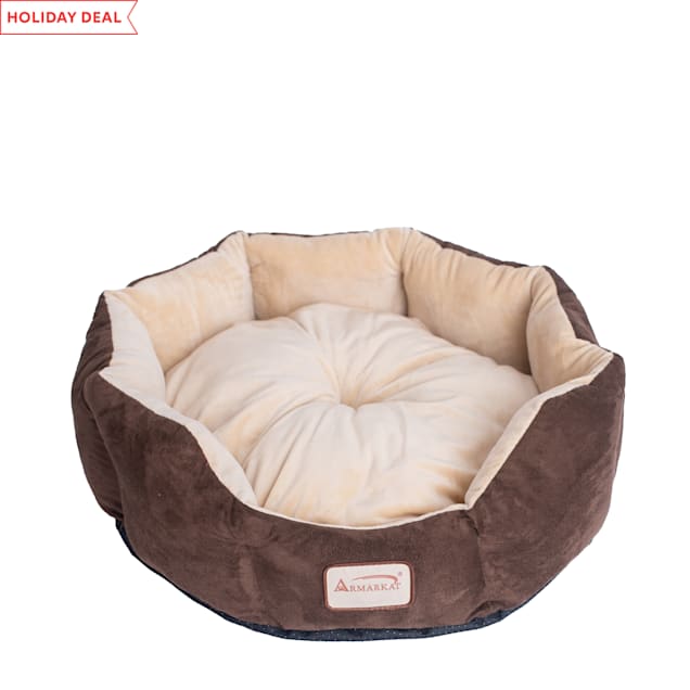 Armarkat Cozy Cat Bed in Mocha and Beige, 20" L X 20" W Petco