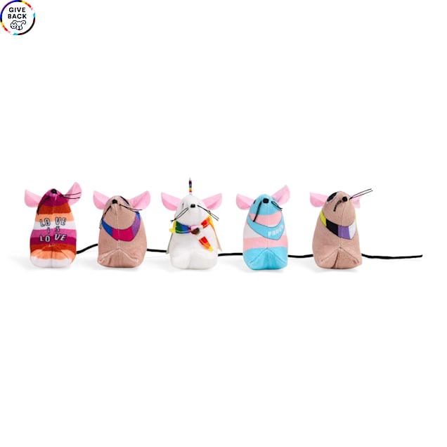 YOULY Pride Flag Mice Cat Toy, X-Small, Pack of 5 - Carousel image #1