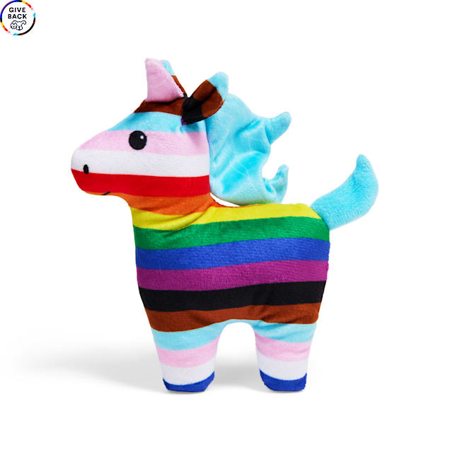Petco 2 for $5 Rainbow Unicorn Plush Dog Toy, Medium - Carousel image #1