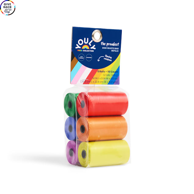 YOULY Pride Rainbow Waste Bags for Dogs, Count of 90 - Carousel image #1