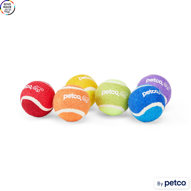 YOULY Rainbow Tennis Balls Dog Toy, Medium, Pack of 6 Petco