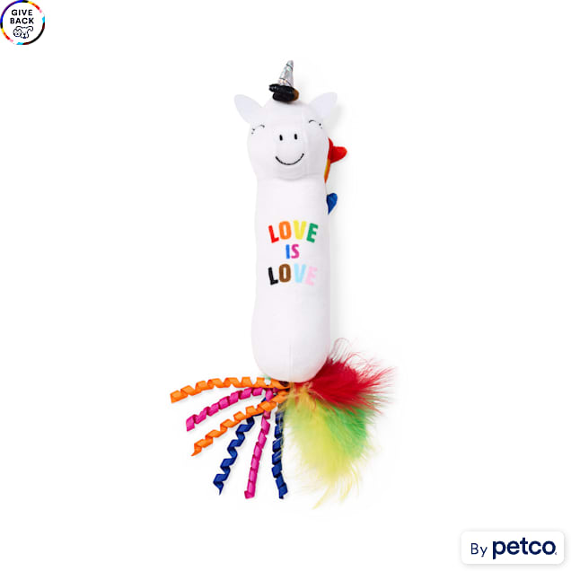 YOULY Pride Unicorn Cat Kicker Toy, Large - Carousel image #1