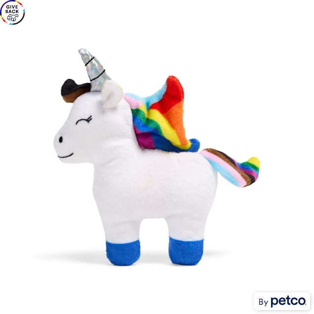 YOULY Pride Unicorn Plush Dog Toy, X-Small - Carousel image #1