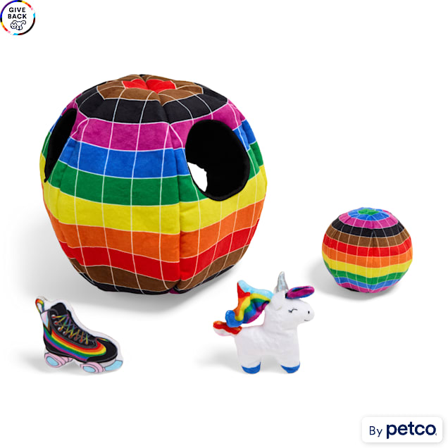 YOULY Pride Disco Ball Burrow Dog Toy, X-Large - Carousel image #1