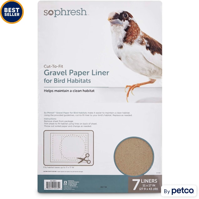 So Phresh Gravel Paper Liner for Bird Habitats, 11" X 17", 7 Count - Carousel image #1