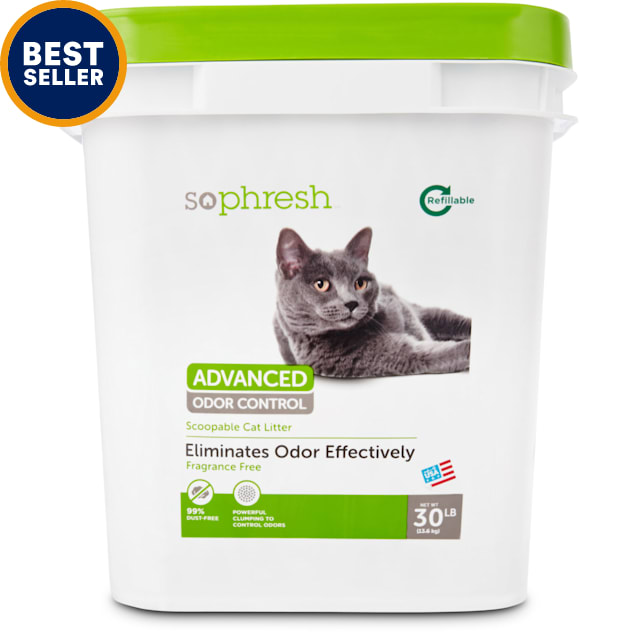 So Phresh Advanced Odor Control Scoopable Fragrance Free Cat Litter, 30