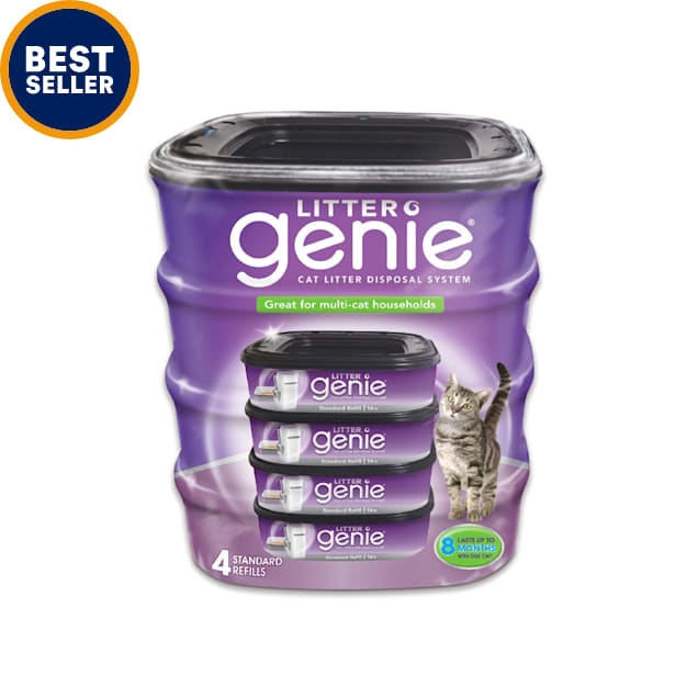 Litter Genie Standard Refill Cartridge for Cat Litter Disposal System, Pack of 4 Petco