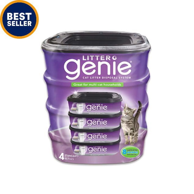 Litter Genie Standard Refill Cartridge for Cat Litter Disposal System, Pack of 4 - Carousel image #1