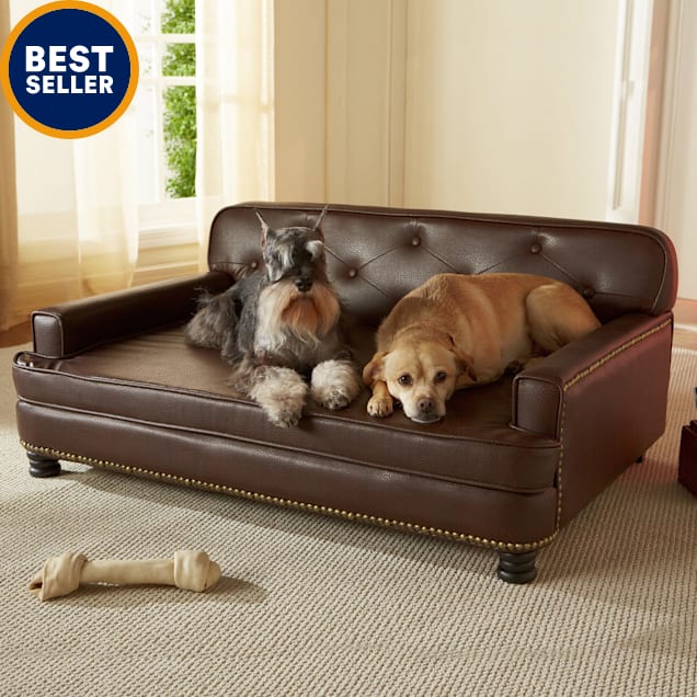 Enchanted Home Pet Library Sofa Brown, Does Leather Furniture Hold Up To Dogs