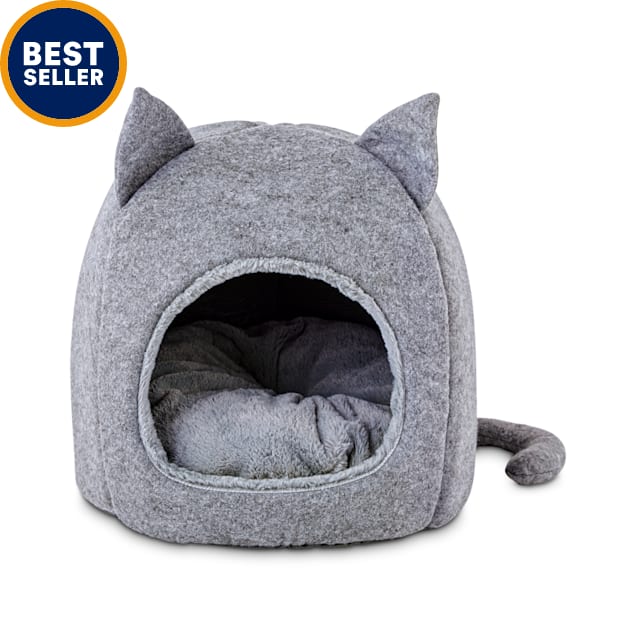 harmony fellow feline hooded igloo cat bed 15 5 l x 15 5 h