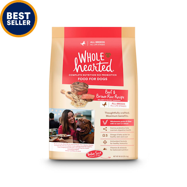WholeHearted All Life Stages Beef and Brown Rice Recipe Dry Dog Food, 45 lbs. - Carousel image #1